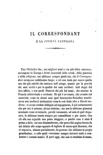 La civiltà cattolica pubblicazione periodica per tutta l'Italia