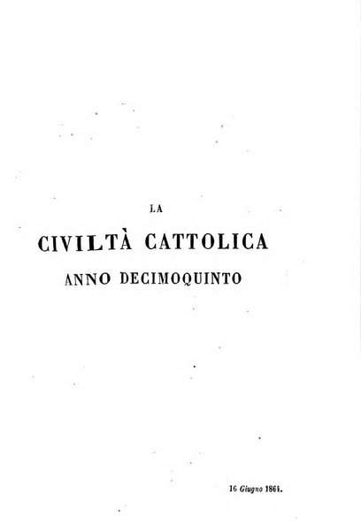 La civiltà cattolica pubblicazione periodica per tutta l'Italia