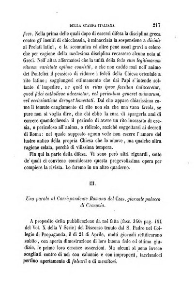 La civiltà cattolica pubblicazione periodica per tutta l'Italia