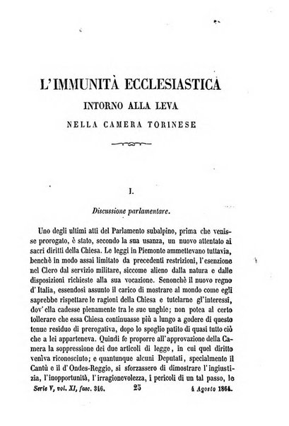 La civiltà cattolica pubblicazione periodica per tutta l'Italia