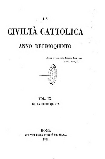 La civiltà cattolica pubblicazione periodica per tutta l'Italia