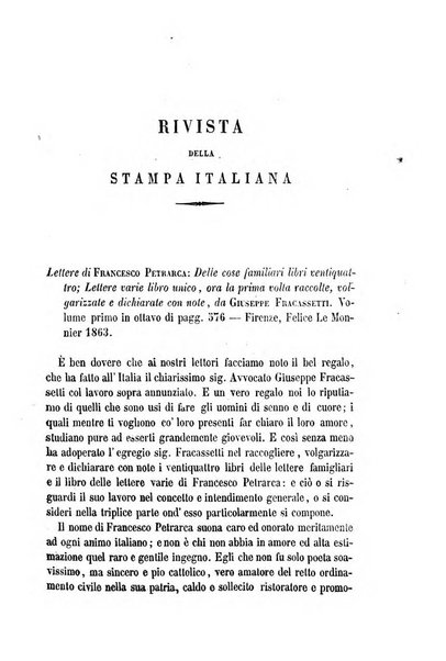 La civiltà cattolica pubblicazione periodica per tutta l'Italia