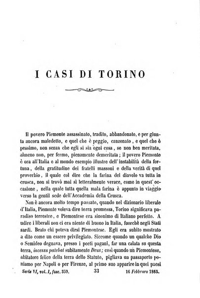 La civiltà cattolica pubblicazione periodica per tutta l'Italia