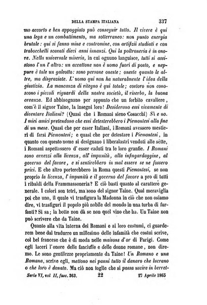 La civiltà cattolica pubblicazione periodica per tutta l'Italia