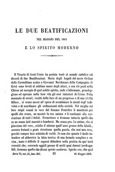 La civiltà cattolica pubblicazione periodica per tutta l'Italia