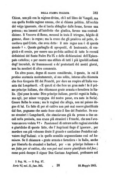 La civiltà cattolica pubblicazione periodica per tutta l'Italia