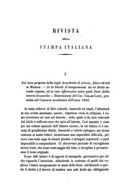 La civiltà cattolica pubblicazione periodica per tutta l'Italia