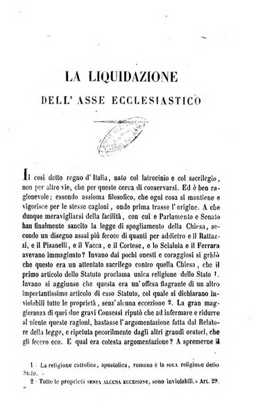 La civiltà cattolica pubblicazione periodica per tutta l'Italia