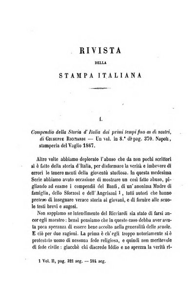 La civiltà cattolica pubblicazione periodica per tutta l'Italia