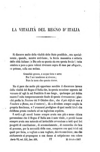 La civiltà cattolica pubblicazione periodica per tutta l'Italia