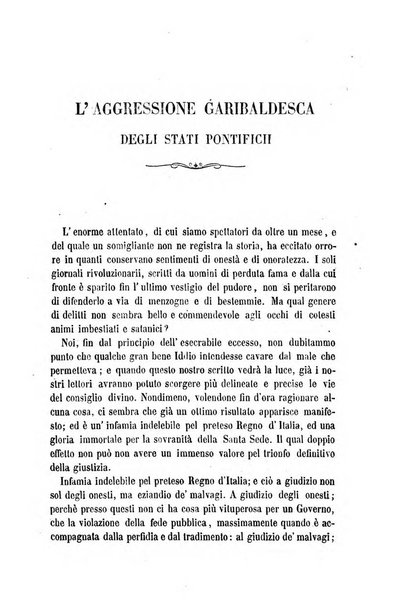 La civiltà cattolica pubblicazione periodica per tutta l'Italia