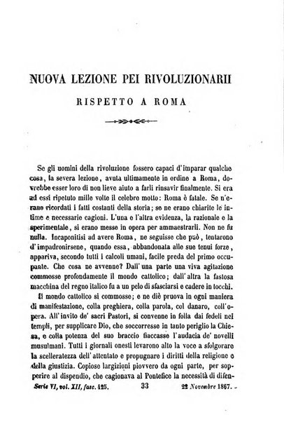 La civiltà cattolica pubblicazione periodica per tutta l'Italia