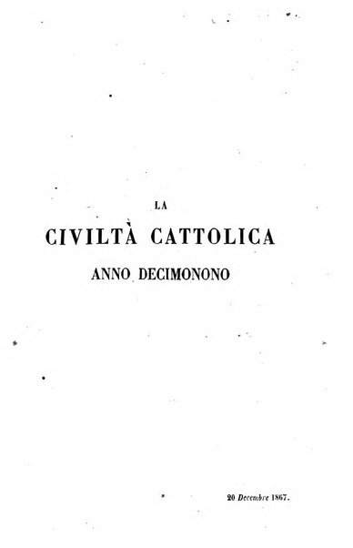 La civiltà cattolica pubblicazione periodica per tutta l'Italia