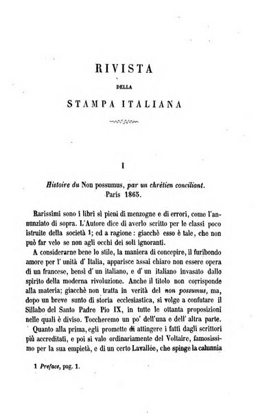 La civiltà cattolica pubblicazione periodica per tutta l'Italia