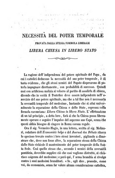 La civiltà cattolica pubblicazione periodica per tutta l'Italia