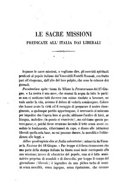 La civiltà cattolica pubblicazione periodica per tutta l'Italia