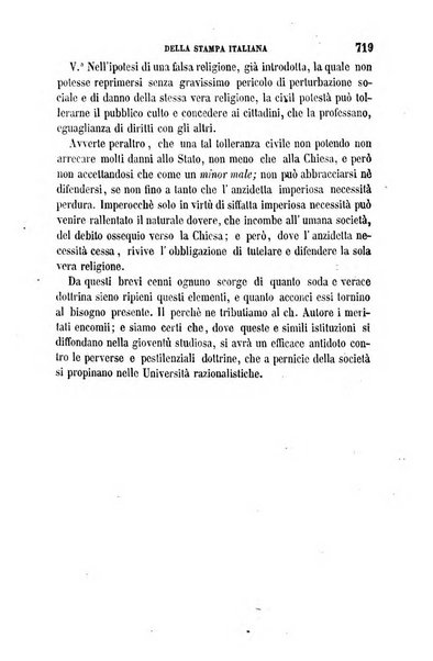 La civiltà cattolica pubblicazione periodica per tutta l'Italia