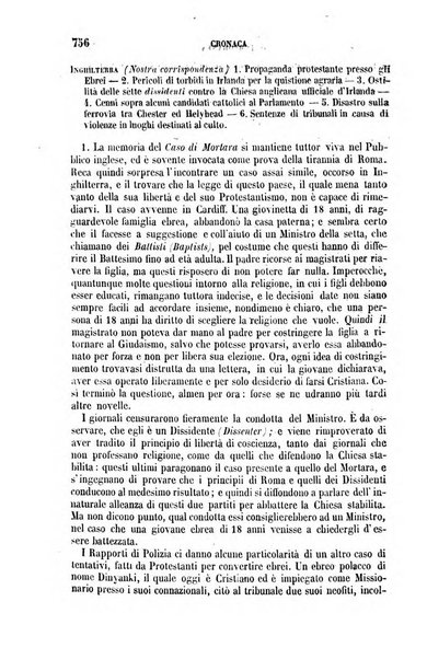 La civiltà cattolica pubblicazione periodica per tutta l'Italia