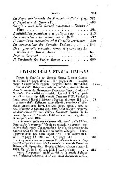 La civiltà cattolica pubblicazione periodica per tutta l'Italia