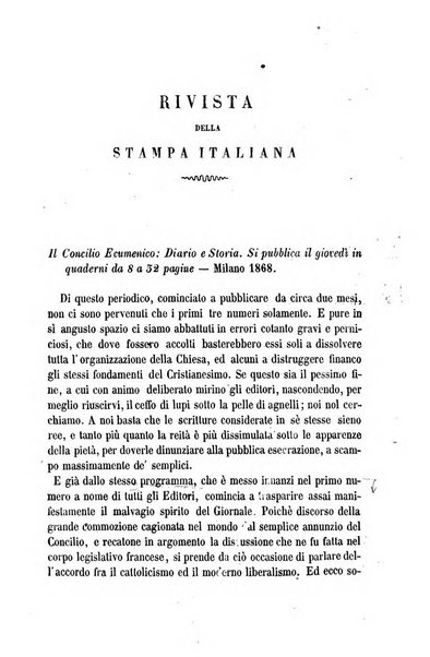 La civiltà cattolica pubblicazione periodica per tutta l'Italia