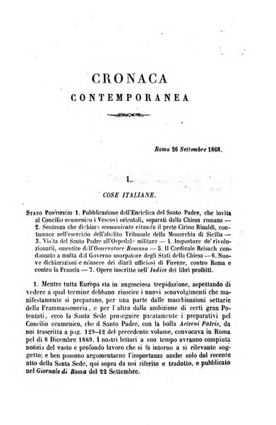 La civiltà cattolica pubblicazione periodica per tutta l'Italia