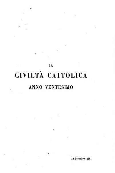 La civiltà cattolica pubblicazione periodica per tutta l'Italia