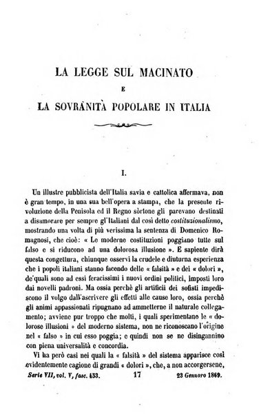 La civiltà cattolica pubblicazione periodica per tutta l'Italia