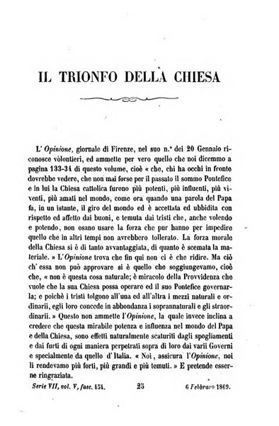 La civiltà cattolica pubblicazione periodica per tutta l'Italia