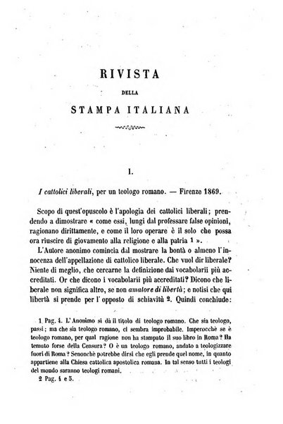 La civiltà cattolica pubblicazione periodica per tutta l'Italia