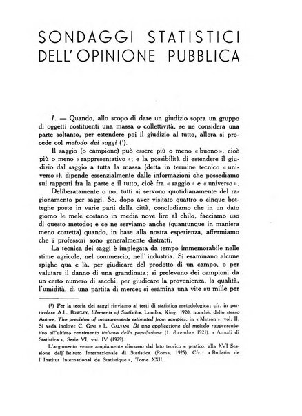 Statistica edita, sotto gli auspici delle Università di Bologna, Padova e Palermo, dalla Scuola di Perfezionamento in discipline corporative dell'Università di Ferrara