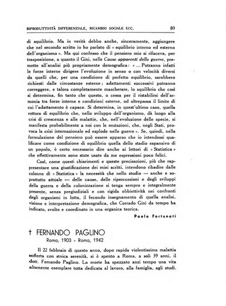 Statistica edita, sotto gli auspici delle Università di Bologna, Padova e Palermo, dalla Scuola di Perfezionamento in discipline corporative dell'Università di Ferrara