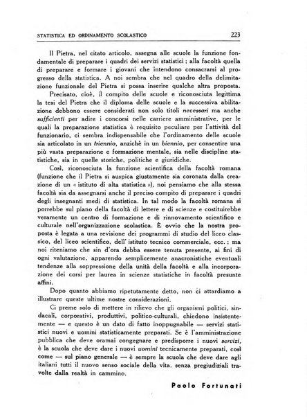 Statistica edita, sotto gli auspici delle Università di Bologna, Padova e Palermo, dalla Scuola di Perfezionamento in discipline corporative dell'Università di Ferrara