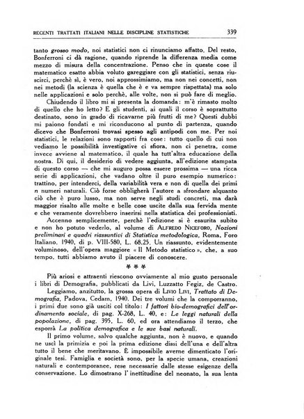 Statistica edita, sotto gli auspici delle Università di Bologna, Padova e Palermo, dalla Scuola di Perfezionamento in discipline corporative dell'Università di Ferrara