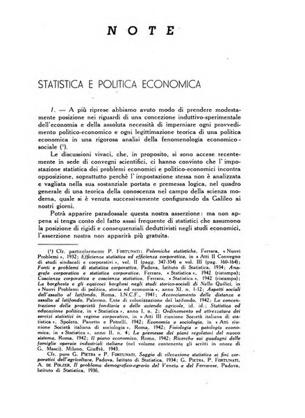 Statistica edita, sotto gli auspici delle Università di Bologna, Padova e Palermo, dalla Scuola di Perfezionamento in discipline corporative dell'Università di Ferrara