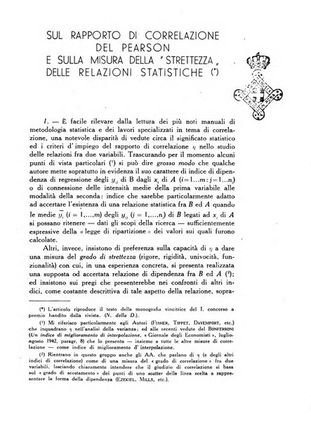 Statistica edita, sotto gli auspici delle Università di Bologna, Padova e Palermo, dalla Scuola di Perfezionamento in discipline corporative dell'Università di Ferrara