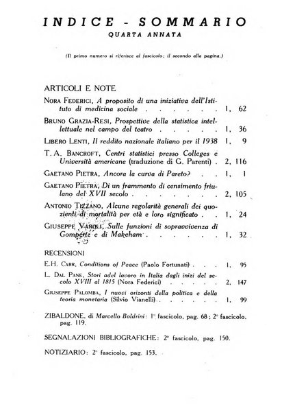 Statistica edita, sotto gli auspici delle Università di Bologna, Padova e Palermo, dalla Scuola di Perfezionamento in discipline corporative dell'Università di Ferrara