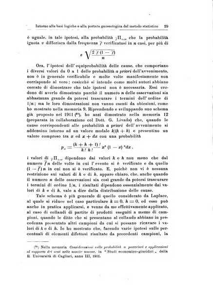 Statistica edita, sotto gli auspici delle Università di Bologna, Padova e Palermo, dalla Scuola di Perfezionamento in discipline corporative dell'Università di Ferrara