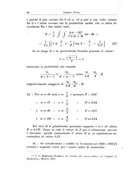 Statistica edita, sotto gli auspici delle Università di Bologna, Padova e Palermo, dalla Scuola di Perfezionamento in discipline corporative dell'Università di Ferrara