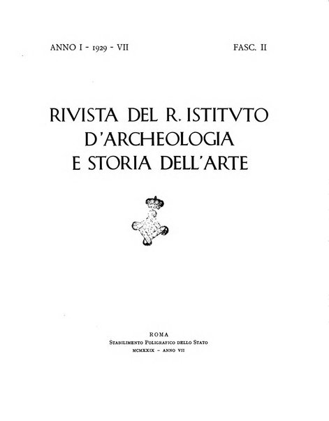 Rivista del R. Istituto d'archeologia e storia dell'arte