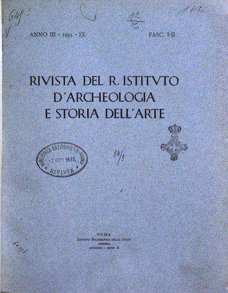 Rivista del R. Istituto d'archeologia e storia dell'arte