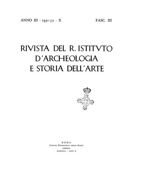 Rivista del R. Istituto d'archeologia e storia dell'arte