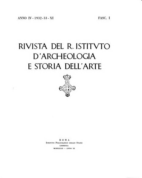 Rivista del R. Istituto d'archeologia e storia dell'arte