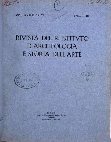 Rivista del R. Istituto d'archeologia e storia dell'arte