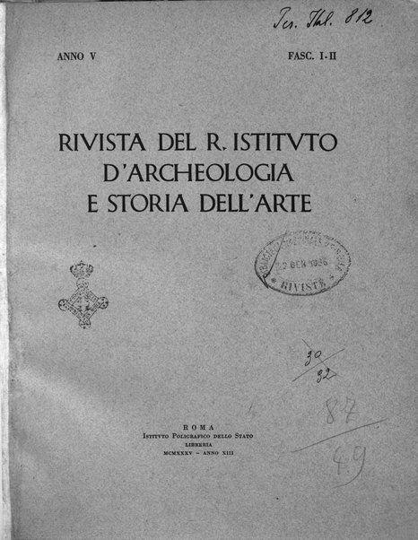 Rivista del R. Istituto d'archeologia e storia dell'arte