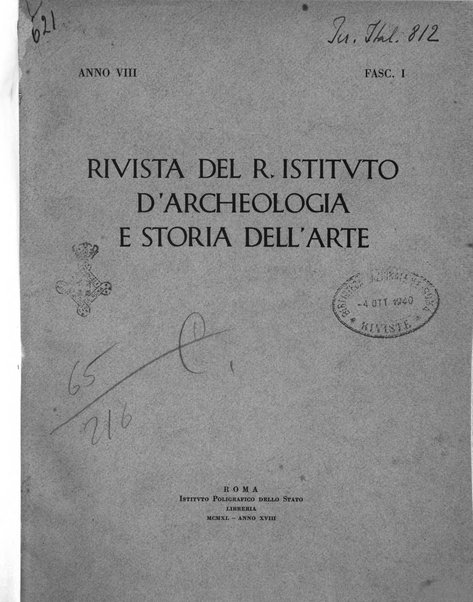 Rivista del R. Istituto d'archeologia e storia dell'arte