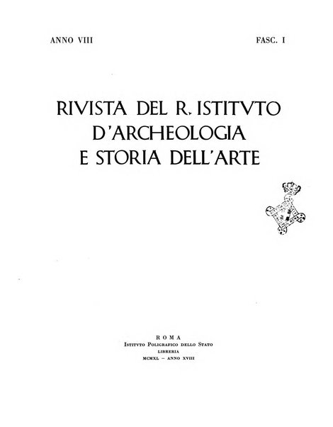 Rivista del R. Istituto d'archeologia e storia dell'arte