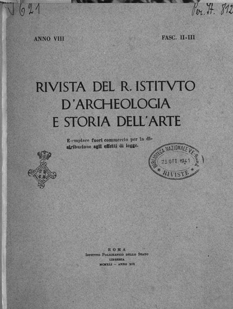 Rivista del R. Istituto d'archeologia e storia dell'arte