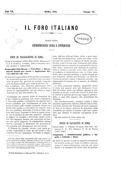 Il foro italiano raccolta generale di giurisprudenza civile, commerciale, penale, amministrativa