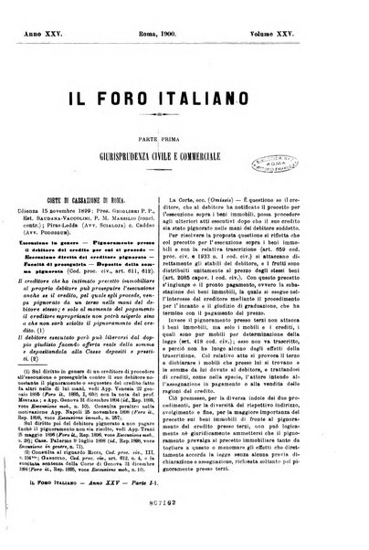 Il foro italiano raccolta generale di giurisprudenza civile, commerciale, penale, amministrativa