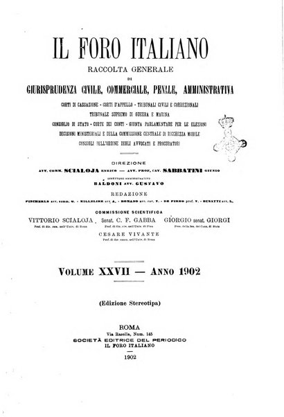 Il foro italiano raccolta generale di giurisprudenza civile, commerciale, penale, amministrativa